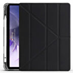 NovStrap Samsung Galaxy Tab S7 Plus / S8 Plus 12.4 X800 T970 Kılıf Smart Kalem Bölmeli Trifold Stand