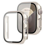 NovStrap Apple Watch Series 7/8/9 41mm ile Uyumlu Starlight Yıldız Işığı Ekran Kasa Koruyucu Kapak