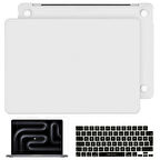 NovStrap Apple Macbook Pro 14 inç M3 A2992 A2918 ile Uyumlu Mat Kılıf + Siyah Klavye Kılıfı + Film