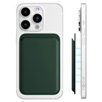 NovStrap iPhone 15 14 13 12 Magsafe ile Uyumlu Manyetik Suni Deri Kartlık Cüzdan Güçlü 6 Mıknatıslı