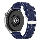 NovStrap Huawei Watch Gt2/Gt2 Pro 46mm/Gt Runner ile Uyumlu Kordon 22mm Lansman Silikon Kumaş Kayış