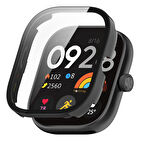 NovStrap Xiaomi Redmi Watch 4 ile Uyumlu Ekran Koruyucu Temperli Cam ve Kasa Koruyucu Kılıf Sert Pc