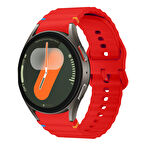 NovStrap Samsung Galaxy Watch 7 Fe 6 5 4 40 44 Classic 42 43 45 46 mm ile Uyumlu Kordon Wavy Silikon