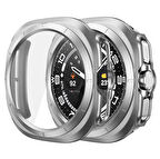 NovStrap Samsung Galaxy Watch Ultra 47mm ile Uyumlu Ekran Koruyucu Cam Kasa Koruyucu Kılıf Sert Pc