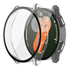 NovStrap Samsung Galaxy Watch 7 Seri 40mm ile Uyumlu Ekran Koruyucu Cam Kasa Koruyucu Kılıf Sert Pc