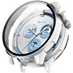 NovStrap Huawei Watch Gt5 46mm ile Uyumlu Ekran Koruyucu Cam ve Kasa Koruyucu Kılıf Sert Polikarbon