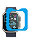 NovStrap Apple Watch Ultra / Ultra 2 ile Uyumlu Ekran Koruyucu Temperli Cam Kolay Uygulama Aparatlı