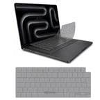 NovStrap Apple MacBook Pro 14 İnç M1/M2 A2442 A2779 A2992 A2918 İle Uyumlu Türkçe Q Gri Füme Silikon Klavye Koruyucu Kılıf