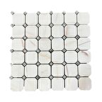 Tuqco Doğal Taş Octagon Dolamit Spider Eskitme Mermer Mozaik Banyo Mutfak Tezgah Arası Duvar Kaplama Döşeme Paneli Fileli