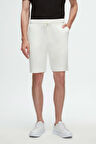Ds Damat Slim Fit Ekru Beli Lastikli Kordon Detaylı Rahat Pamuklu Örme Şort 3HC13ORT21021