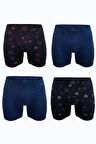 Erkek Desenli 4 lü Premium Collection Modal Uzun Boxer 4M250
