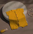 Tiffany Tulum Kısa Kol Çift Kat Müslin Safran