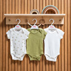 Tiffany Baby Green Plant Theme 3'lü Yarım Kol Body 48008