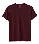 Regular Bisiklet Yaka Tshirt - Bordo