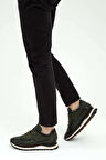 Tamer Tanca Erkek Hakiki Deri Haki Sneakers & Spor Ayakkabı 383 5268 ERK AYK SK22/23 YESIL SLVR/YSL MET