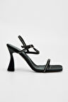 Valmenti Marissa Kadın Siyah Saten Vegan Topuklu Sandalet 292 6009 BN SNDLT Y23
