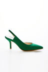 Valmenti Fiorella Kadın Yeşil Saten Vegan Topuklu Ayakkabı 828 8117 BN AYK Y23