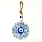 Altın Boynuz Modeli Nazar Boncuklu Füzyon Cam Duvar Dekoru