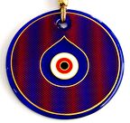 Damla Göz Modelli Yaldızlı Kırmızılı Cam Duvar Süsü Nazarlık