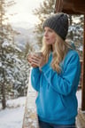 Lela Regular Fit Pamuklu Kapüşonlu Yaka Şardonlu Kışlık Sweat Kadın SWEAT 5863854