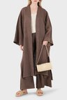 Via Dante % 100 Keten Brode İşlemeli Kimono Bayan KİMONO 69912196 KAHVE