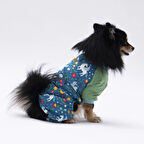 Pawstar Küçük Irk Köpek Mavi Unicorn Penye Tulum Pijama