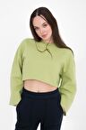 Gabriel Organik Pamuk Bisiklet Yaka Crop Sweatshirt