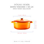 Voeux 28 cm Derin Tencere - Degrade Turuncu