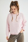 Lisanslı Baskılı Kalın Pembe Sweatshirt