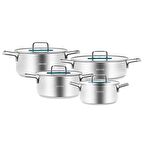 Karaca Arya 8 Parça Çelik Tencere Seti Mavi