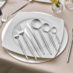 Karaca Jüpiter 84 Parça 12 Kişilik Premium Kutulu Çatal Kaşık Bıçak Takımı Platin