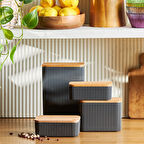 Karaca Massimo 4'lü Kavanoz/saklama Kabı Seti Antrasit