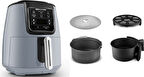 Karaca Air Pro Cook 3 In 1 XL Ev Yemeği, Közleme, Airfryer Blue Gray 4 Kişilik