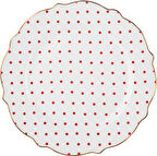 Karaca New Romantic Puantiyeli Pasta Tabağı 21 cm Kırmızı