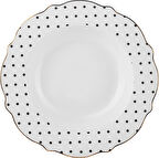 Karaca New Romantic Puantiyeli Çukur Tabak 24 cm Siyah