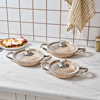 Karaca Biogranit Nare 6 Parça Sahan Seti Wood