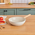 Karaca x Refika Swiss Crystal Almond Cream 28 Cm Wok Tava Ind