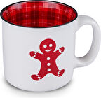 Karaca New Year Yılbaşı Ekose Gingerbread Kupa 550 Ml Kırmızı