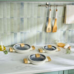 Karaca x Refika Swiss Crystal Creamy Wood 6 Parça Sahan Seti