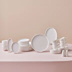 Karaca Stream Bone Sunset 34 Parça 6 Kişilik Kahvaltı Takımı Beyaz