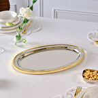 Karaca Ring Dekoratif Gold Tepsi 39x23 cm