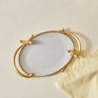 Karaca Doris Dekoratif Tepsi Gold 24x17x4 cm