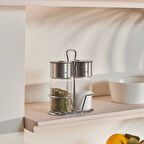 Karaca Ripple Standlı Tuzluk ve Biberlik Inox 