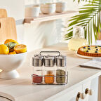 Karaca Ripple 7 Parça Standlı Baharat Seti Inox