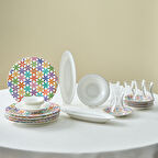 Karaca Fine Pearl Confetti 26 Parça 6 Kişilik Kahvaltı Takımı Gold