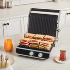 Emsan Nova Grill Led Işıklı 6 Dilim Kapasiteli Inox Gövdeli Zaman Ayarlı Izgara ve Tost Makinesi 2000W