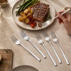 Krc Flame 6'lı Yemek Çatalı Platin