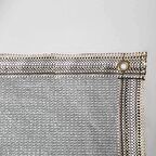 %95'lik Gri - Gümüş Gölgelik File - 1*1 METRE - Branda - Çit Filesi - Şeritli Halkalı