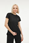 W-SN230 BASIC PES C NECK Siyah Kadın Kısa Kol T-Shirt