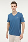M-CT111 BSC V NK T-SH 3FX HAVACI MAVI Erkek Kısa Kol T-Shirt